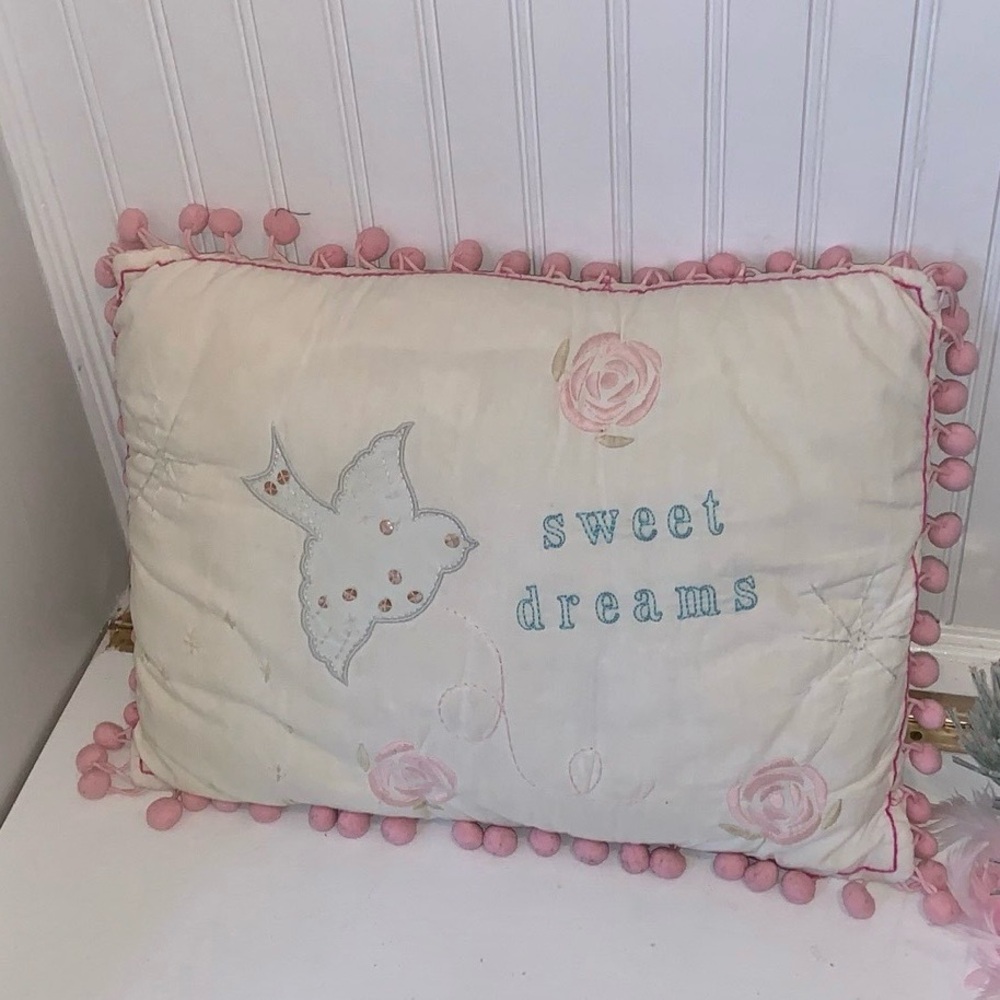 Vintage Embroidered “Sweet Dreams”Pillow